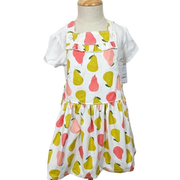 Girls Just One You By Carters Pear Print Dress & White T-Shirt Set 3T and 4T av - Picture 2 of 10